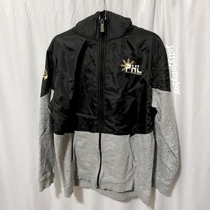 My Philippines Unisex Mixed Fabric Black/Grey Zip-Up Jacket Large